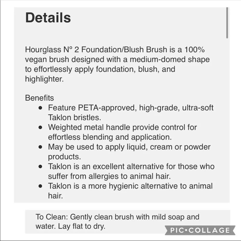 HOURGLASS No. 2 Foundation / Blush Brush  ~NEW~  No Box - Picture 3 of 4